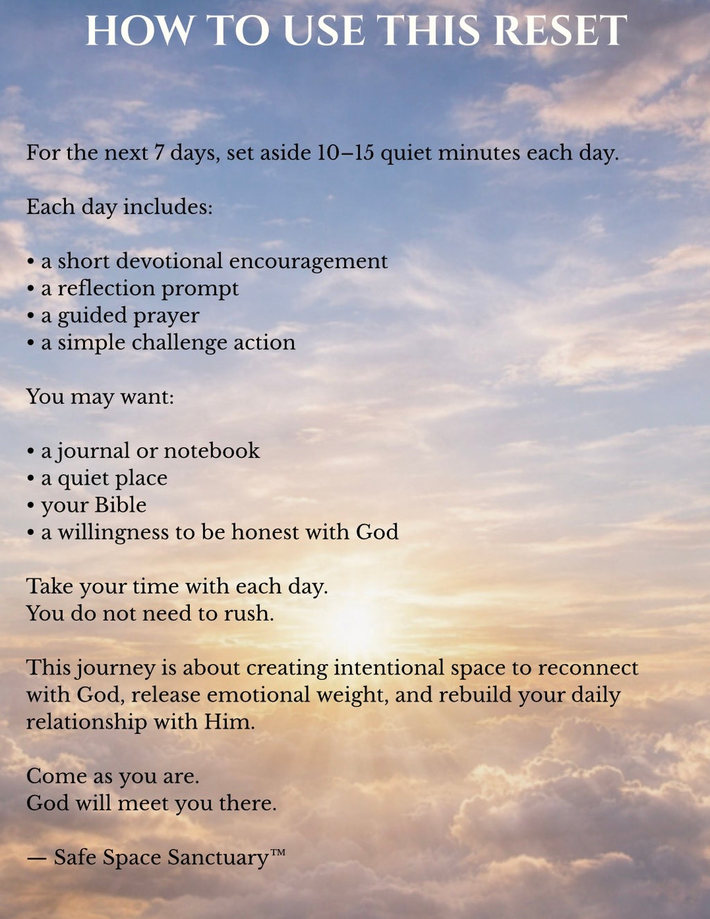 The 7-Day Return to God Reset